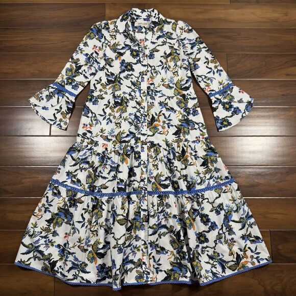Diane Von Furstenberg Dresses & Skirts - Diane Von Furstenberg Size XS White Floral Barry Gathered‎ Poplin Midi Dress
